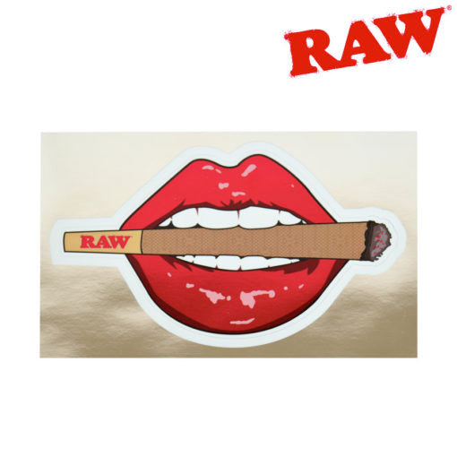 RAW LIPS AND LIT CONE METALIC STICKER